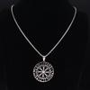 Viking Compass Helm Rune Amulet Necklace Silver Color Stainless Steel Symbol of Protection Necklace Pagan Jewelry N7024S01