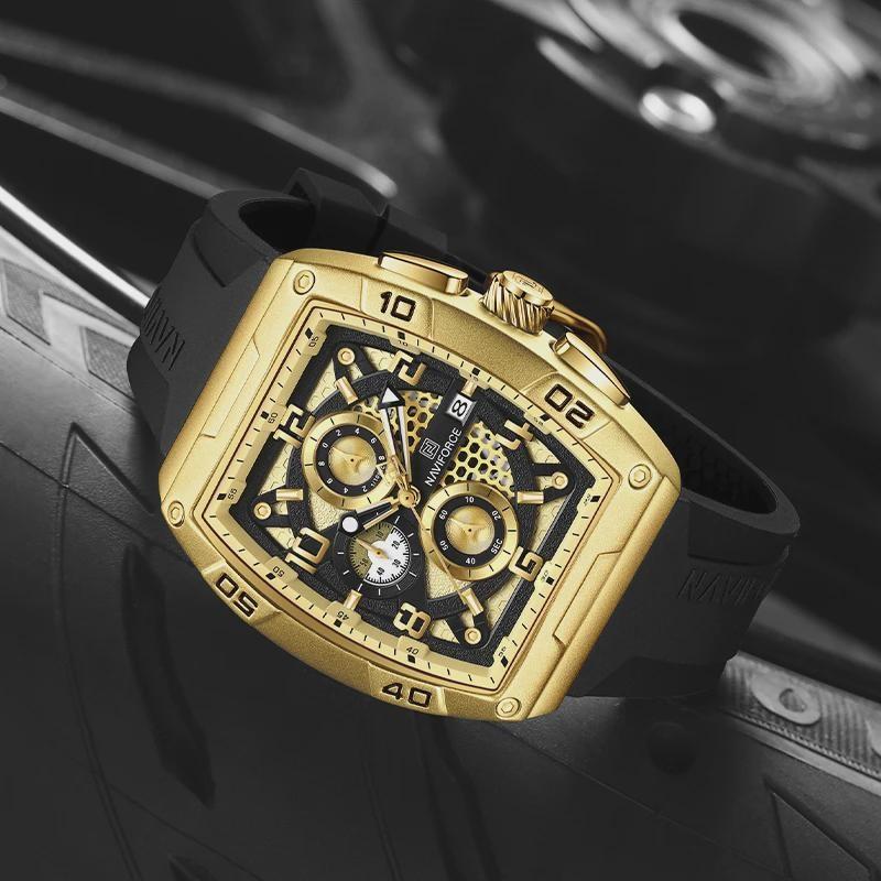 Creative Barrel-Shaped Small Dial Men Wristwatch Waterproof Quartz Watches Chronograph Date Display Reloj Hombre