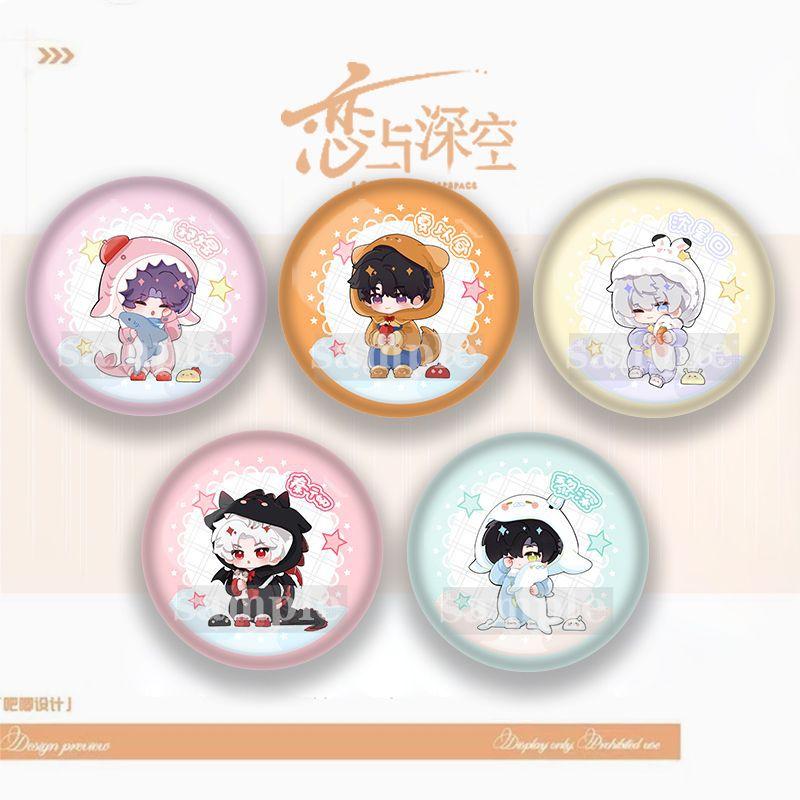 58/75MM Love and Deepspace Sylus Caleb Rafayel Zayne Xavier Anime Badge Emblem Brooch Cartoon Backpack Decorative Collectibles