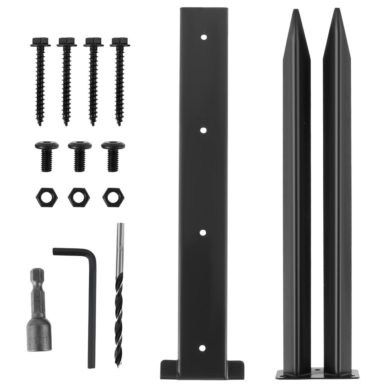 2PCS Fence Post Repair Kit Repair Tilted Broken Wood Fence Post Heavy Duty Fence Post Repair Stakes Ground Spike
