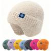 New Women Candy Colors Earflap Winter Hat Fashion Faux Fur Knitted Hat Kpop Style Soft Beanie Hats Female Streetwear Cap