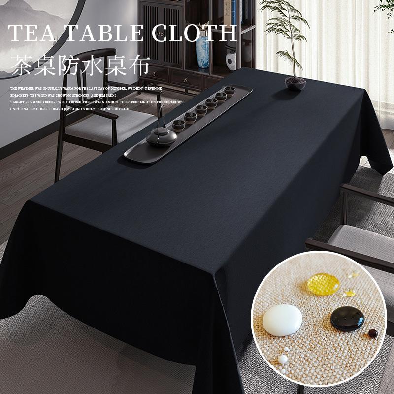 Teezeremonie Baumwolle und Leinen Einfarbig Tee-Tischdecke Wasserdichte Tischdecke Grau Konferenztischdecke Tischläufer