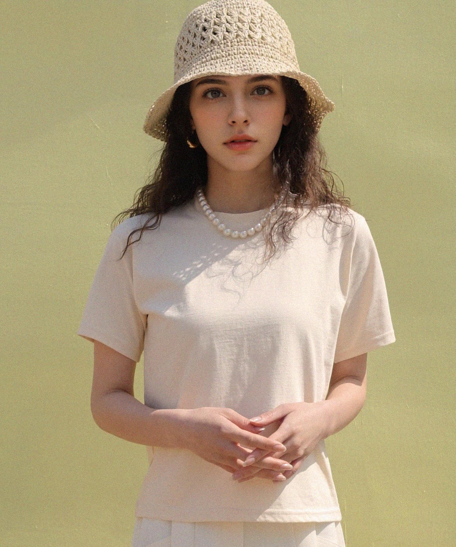 Pmu Amour Silky Modern Semi-Crop T-Shirt - Cream Cream/Free