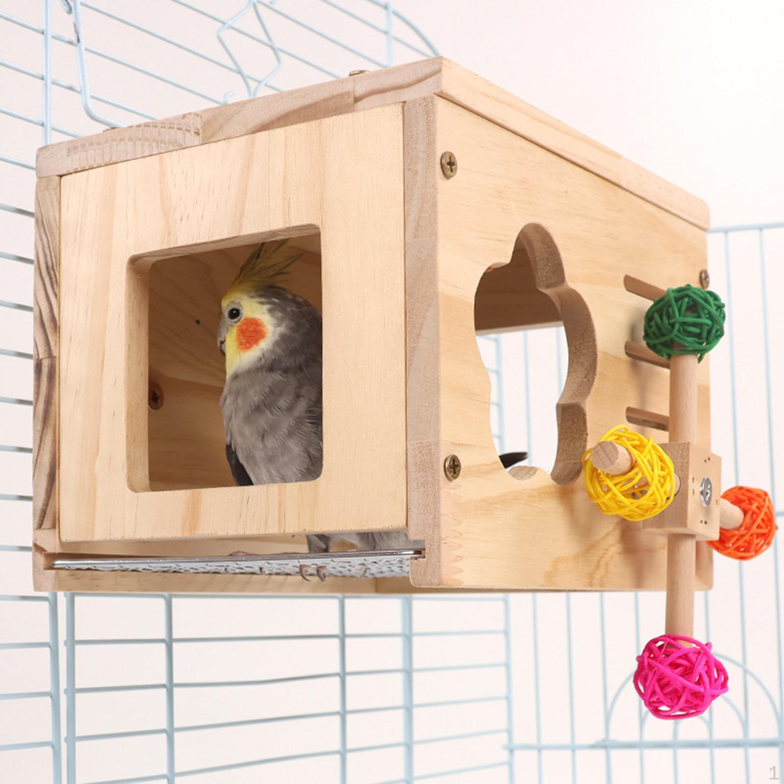 

Birdhouse for Cage, Wooden Birdhouse, Open-sided Hideaway, Breeding Box, Nesting Box Hatching