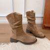 Thick-soled Shoes, Ankle Boots, Short Boots, Chunk-heeled Boots, Women's Shoes, New Style Boots