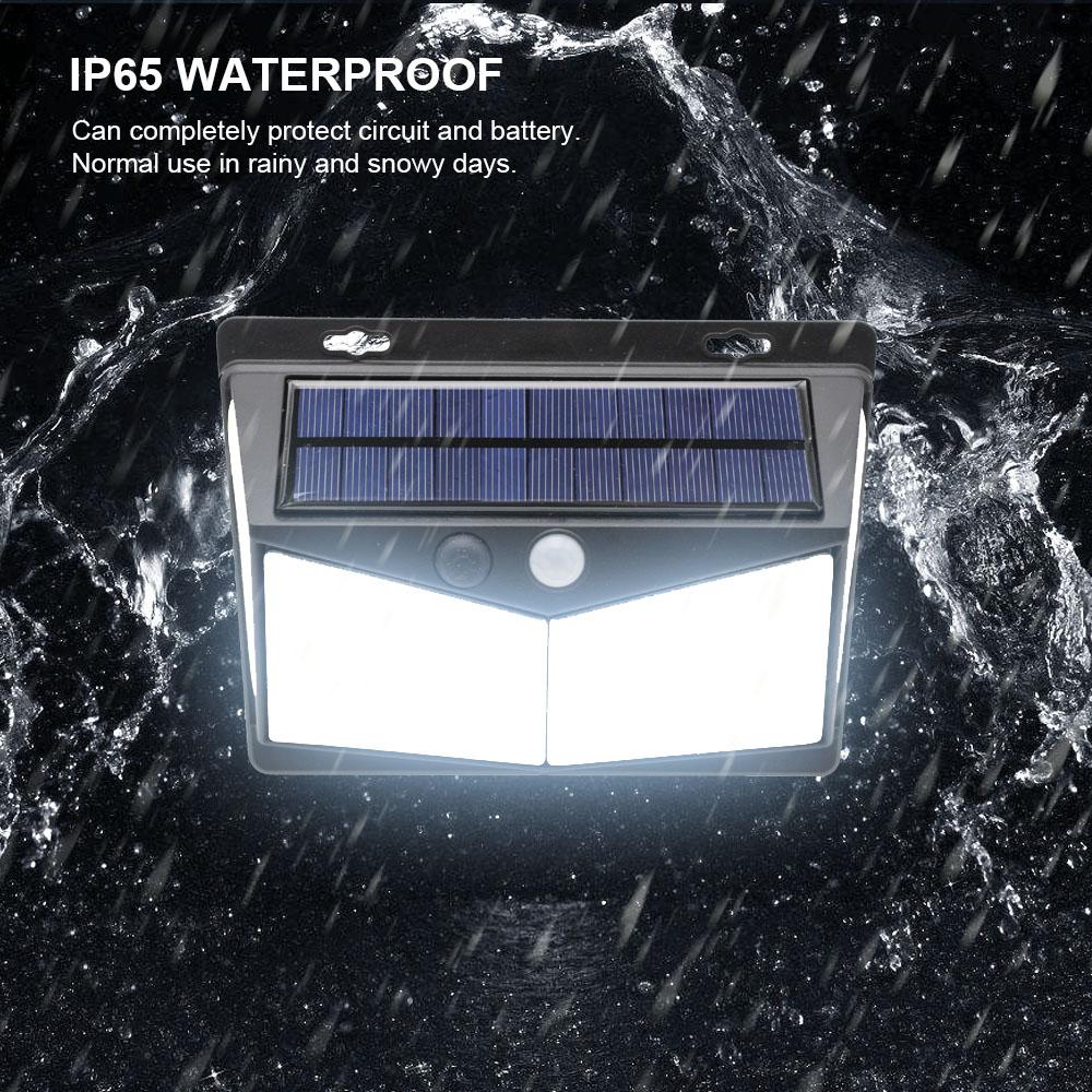 

Наружные светодиодные солнечные фонари, 208 светодиодов, 3 режима, датчик движения, охранные фонари, IP65, водонепроницаемые настенные белые фонари для заднего двора, дома, сада, патио Pack of 1 белый