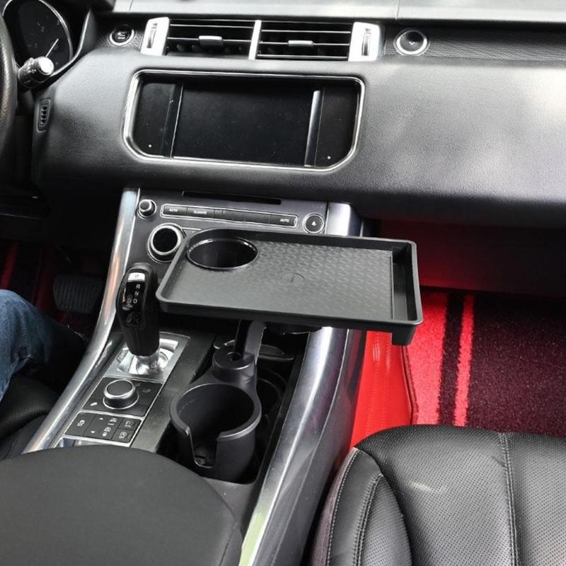 Car Cup Holder Expansion Tray With Nonslip Surfaces For Easy Access To Drinks And Snacks While Driving
