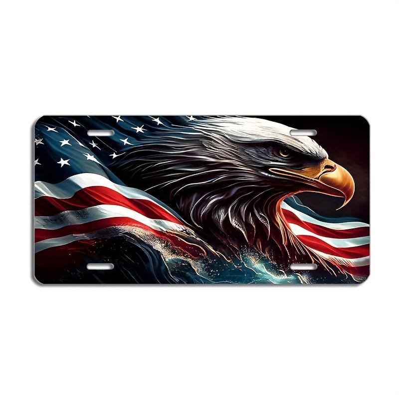 D Flat American Flag Eagle Plaque Featuring a Patriotic Eagle And American Flag Design Durable WindResistant Car Emblem 15x30cm(5.9x7.8inch)