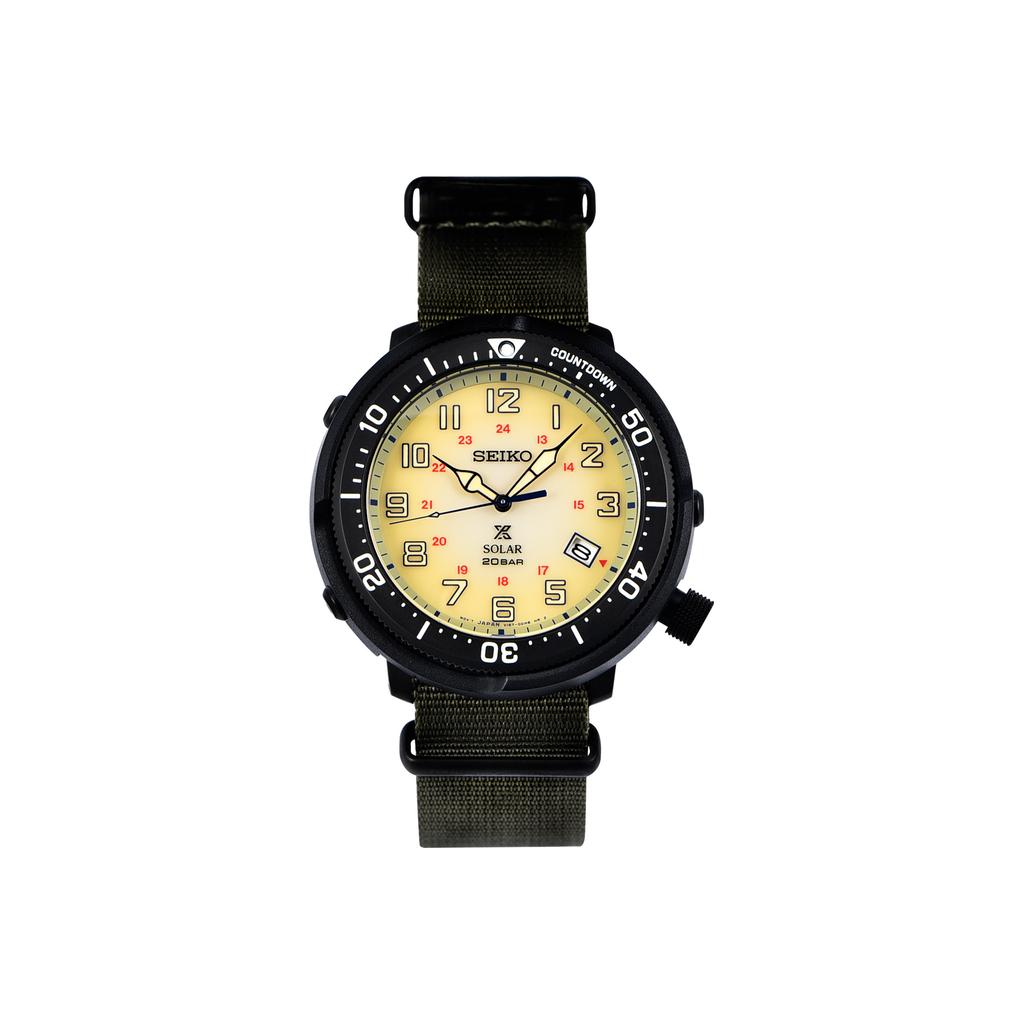 Seiko Canned Sports Diving Watch Quartz Movement Nylon Strap Yellow Dial Men watches SBDJ029J