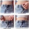 Adjustable Jeans Waist Extender Button for Wide Waistbands: No-Sew Metal Buckle, Small to Large Fit.