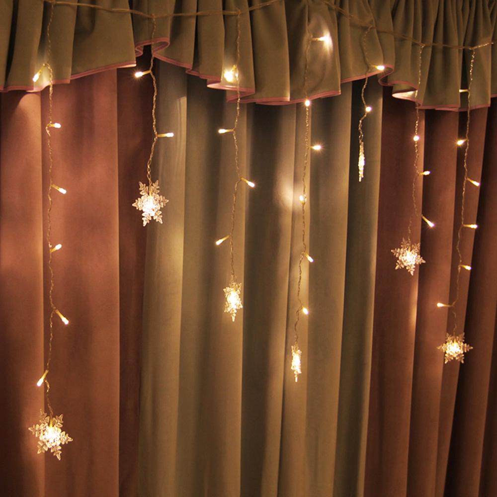 4M 96 L-EDs Snowflake String Light Christmas Holiday Party Fairy Curtain Flashing Light