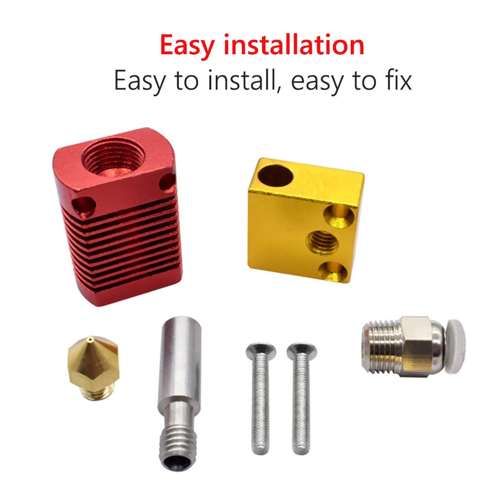 9x DIY 0.4mm MK8 Nozzle Extruder Hot End Kit for Creality Ender 3 Pro 3D Printer