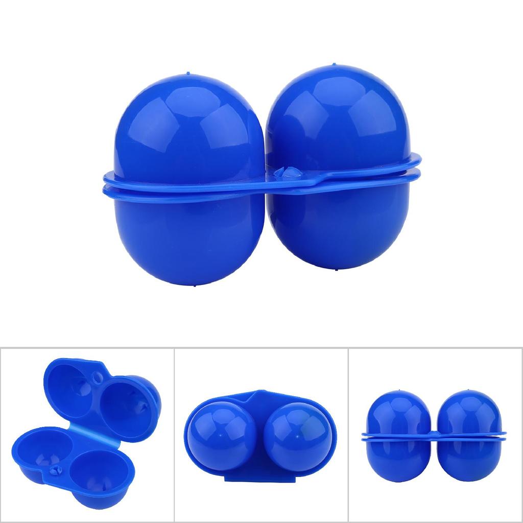Plastic 2pcs Eggs Carrier Storage Box container For Outdoor Picnic Camping Use(Blue)