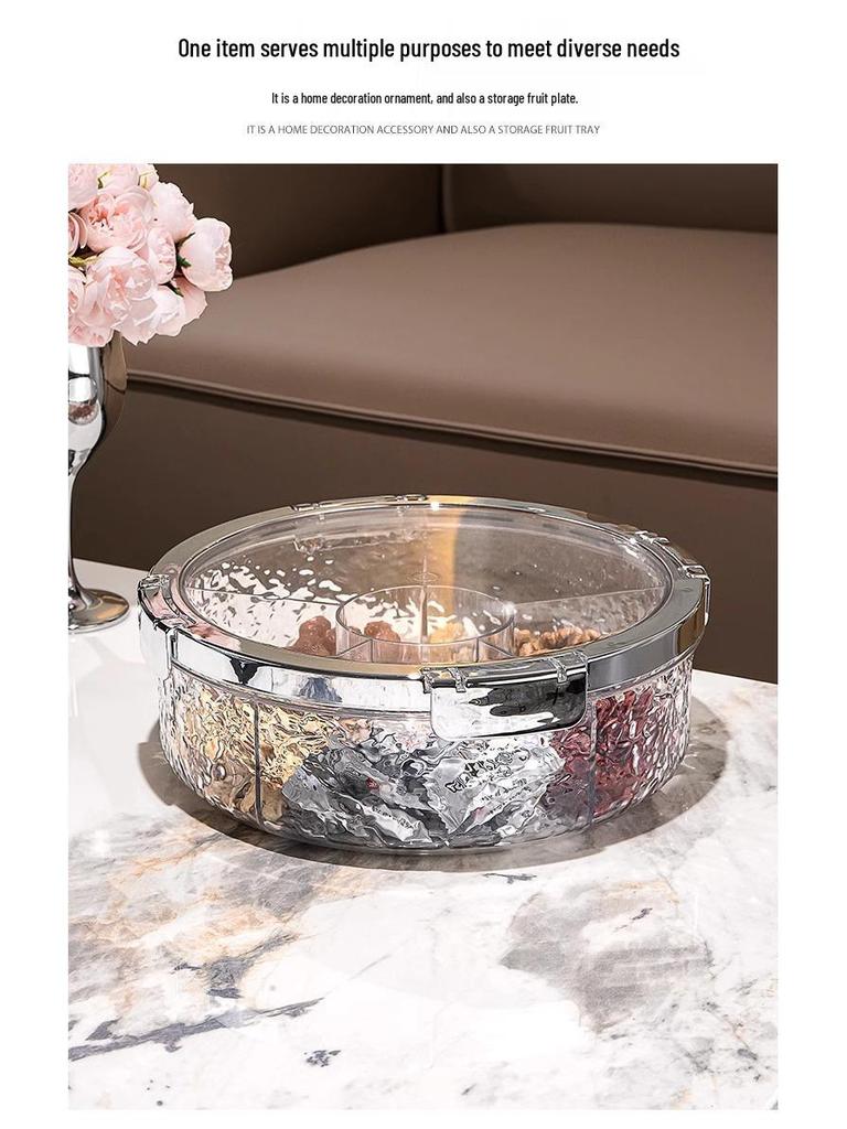 Large Capacity Sealed Snack & Fruit Tray for Living Room