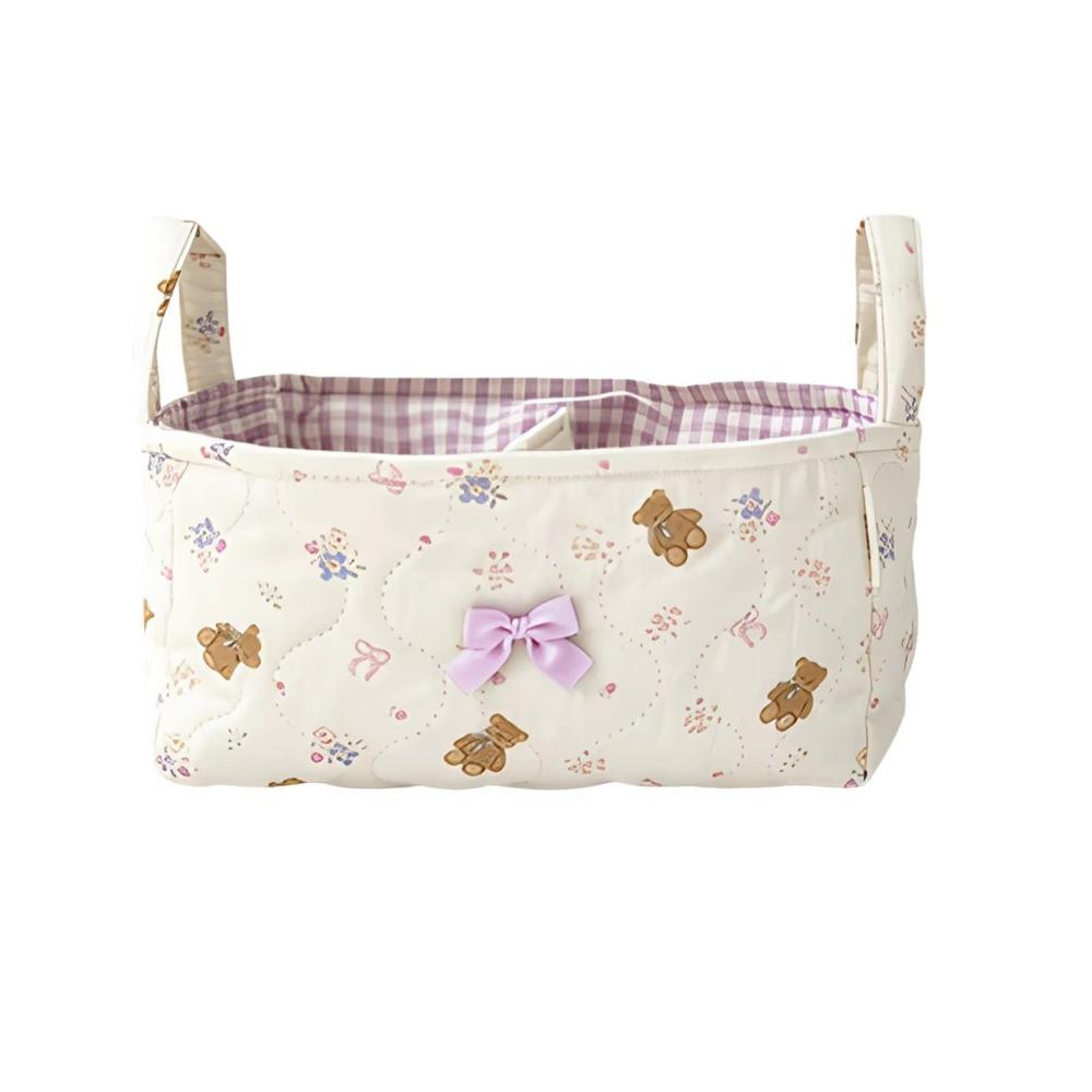 Cotton Small Quilted Storage Basket Square Cosmetic Organizer Home Supplies