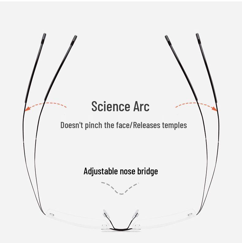 Ultraleichte randlose Lesebrille für Herren & Damen - Stilvolles High-End-Design für mittelalte und ältere Benutzer