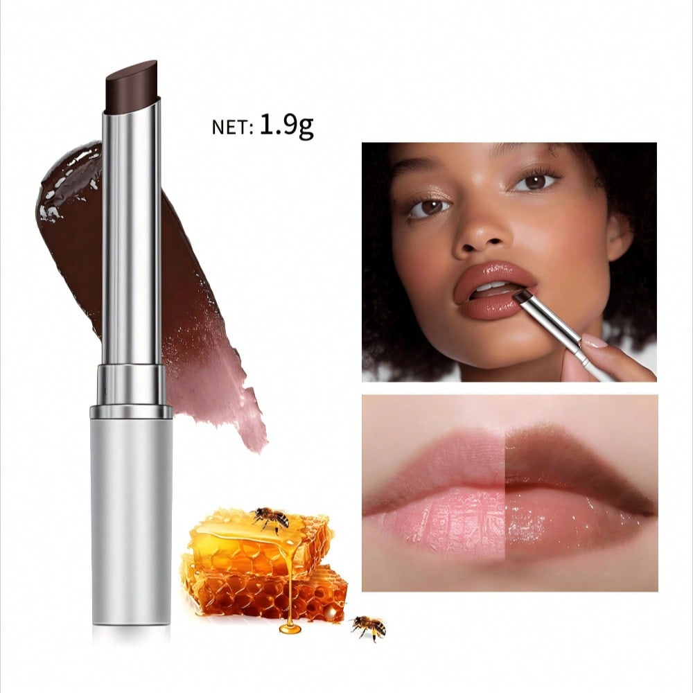 1pc Deep Honey Color Lipstick. Reduces Lip Lines, Prevents Peeling And Cracking. Moisturizing And No