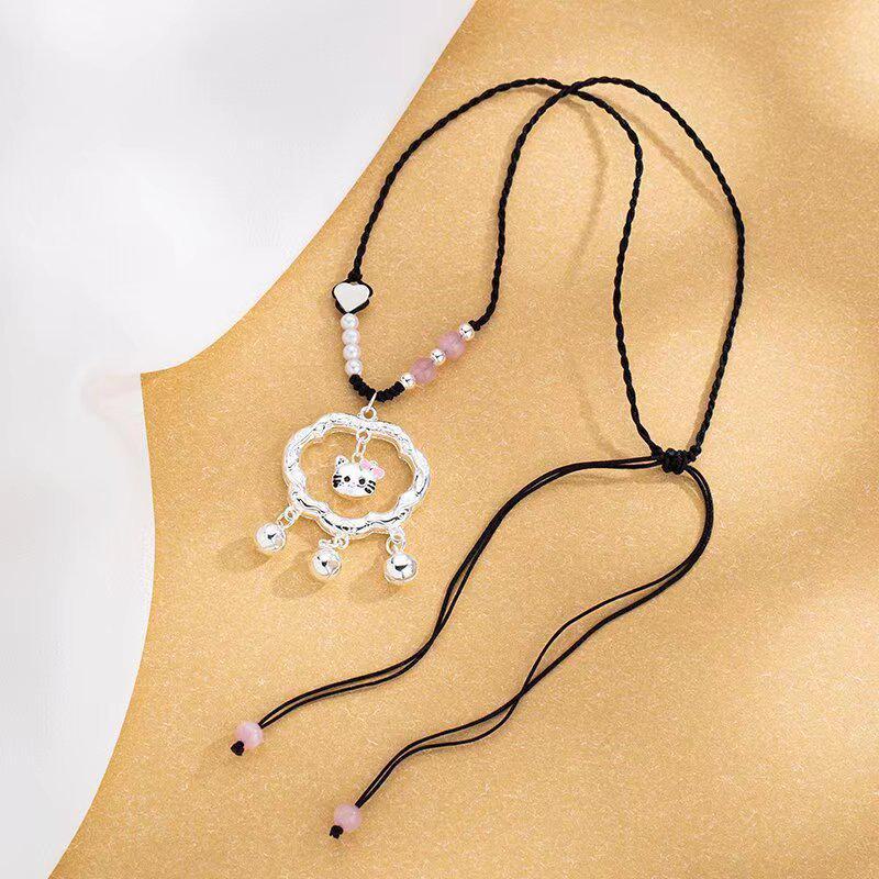 Chinesische Wolken- & Katzen-Jade-Halskette - Geflochtene Kette, Nischen-Frischer Stil