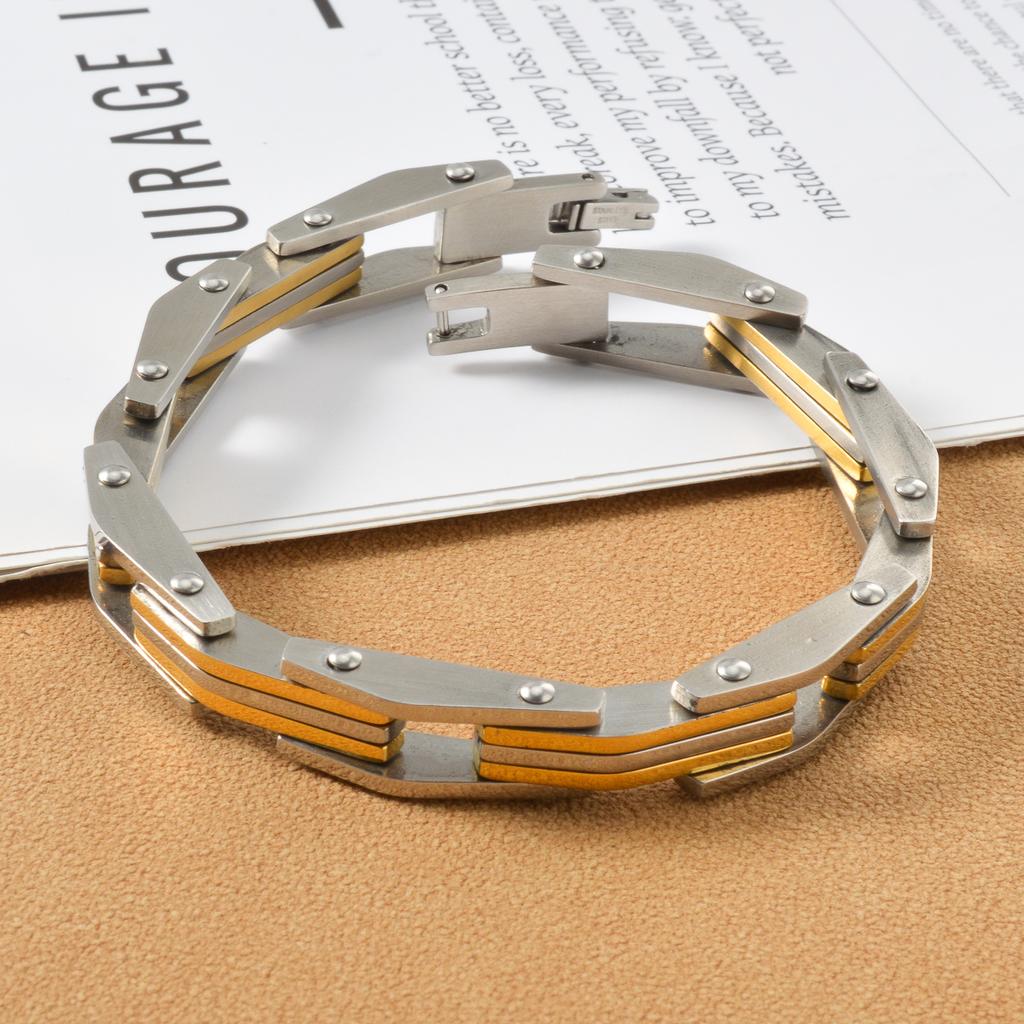 Stainless Steel Industrial Bracelet Edgy Trend Retro Luxury Unisex Bangles Christmas Gift New Year Present for Friends
