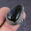 Natural Labradorite Gemstone 925 Sterling Silver Jewelry Ring Size 7 d3D67