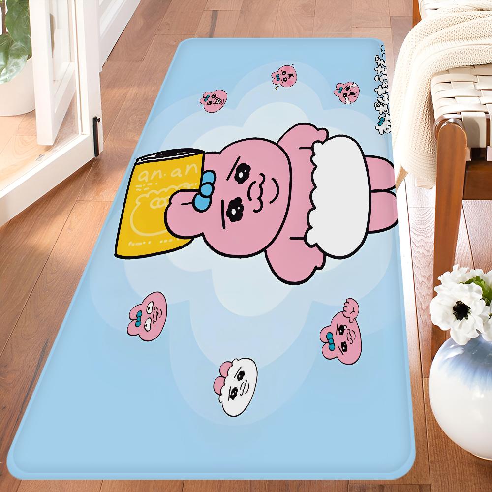 O-Opanchu U-Usagi Cartoon Cute Kitchen Mat Kids Room Bedroom Decoration Balcony Anti-Slip Doormat Living Room Alfombra