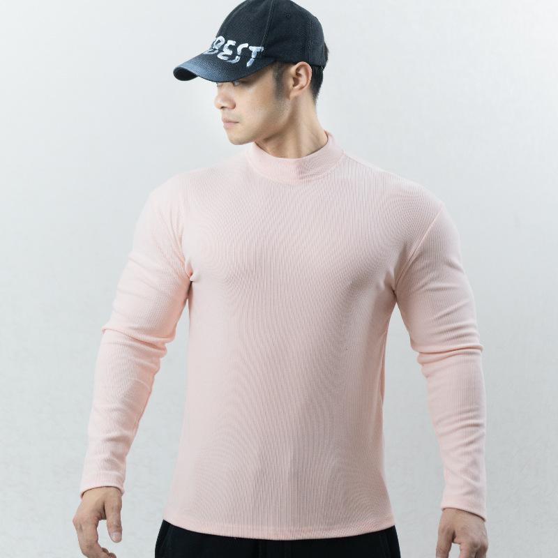 

Рубашка мужская модная облегающая однотонная с длинными рукавами деловая хлопковая и льняная мужская повседневная спортивная фитнес-базовая одежда верхняя часть XXXL розовый