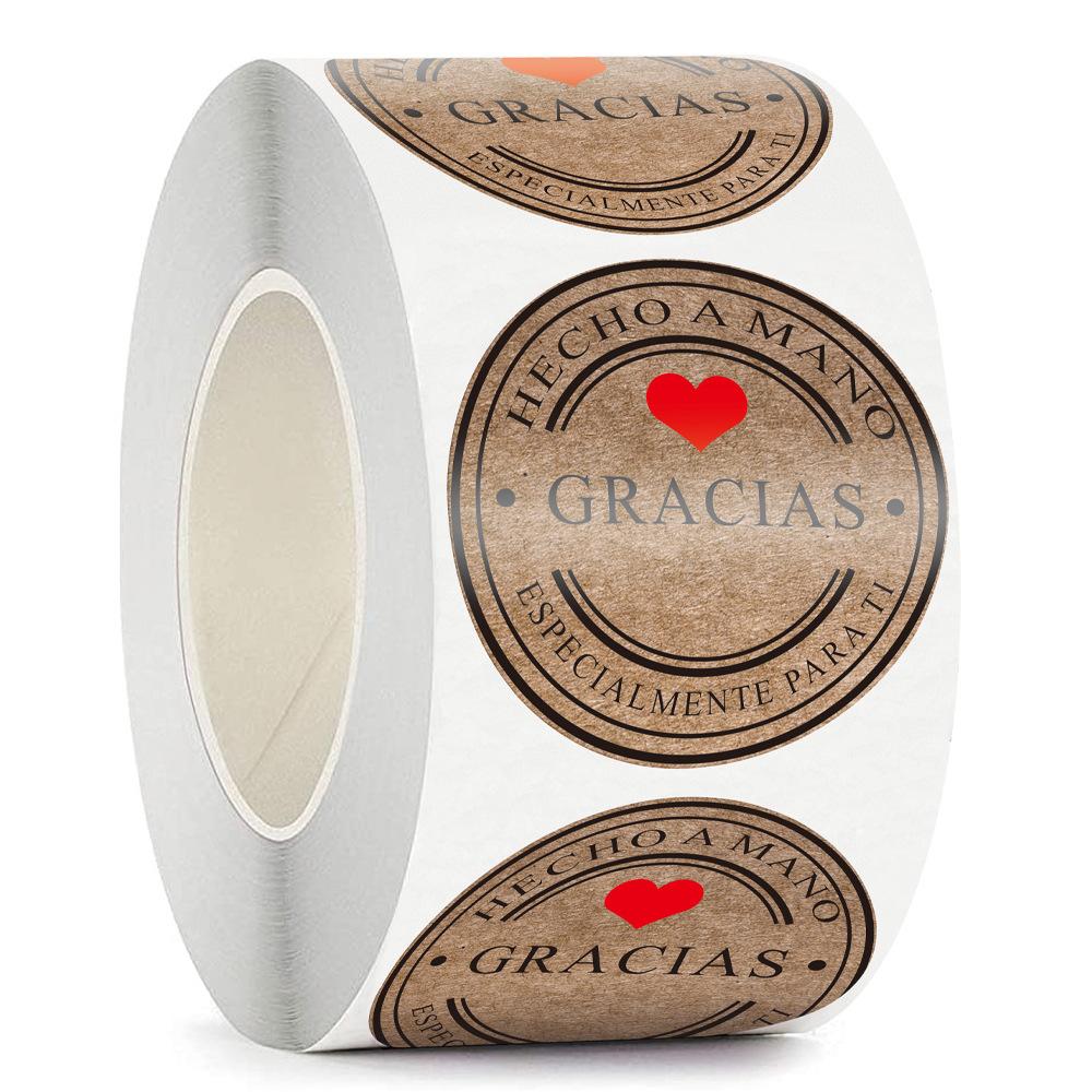 100-500Pcs High-Quality Multiple High-Quality Styles High-Quality Kraft High-Quality Gracias High-Quality Spanish High-Quality Thank High-Quality