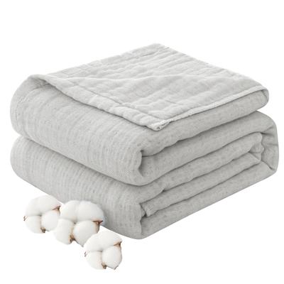 Fuwawa Gauze Blanket, Single, 6-Layer Gauze, 100% Natural Cotton, Moisture-Wicking, Breathable, Cotton Towel Blanket, Nap Blanket, Throw Blanket, Soft