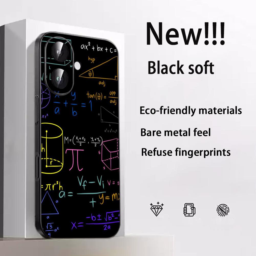

Cool formula equation cool pattern Phone Case For iPhone 17 16 e 15 14 13 12 Plus Mini Pro Max Soft black Shockproof Cover iPhone17 Pro Max
