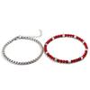 Fashion 2Pcs/Set Cuban Chain Bracelet With Stainless Steel 4mm Tiger Eyes Malachite Stone Strand Braslet Hiphop Rock Accessories