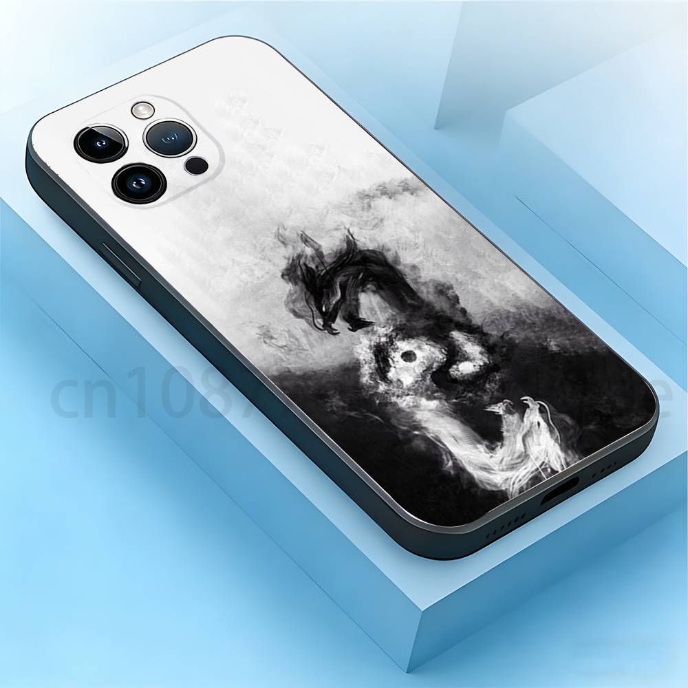 

Japanese Art Dragon Yin Yang Phone Case For iPhone 17,16,15,14,13,12,11,Plus,Pro Max,Mini,Soft Silicone Black Cover iPhone15pro