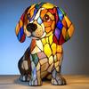 Colored Resin Animal LED Light Dog Series Art Night Light 3D Stained Resin French Handmade Table Lamp Pet Bedroom Ornaments