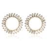 Highquality Alloy Plated Geometric Crystal Round Earrings For Women