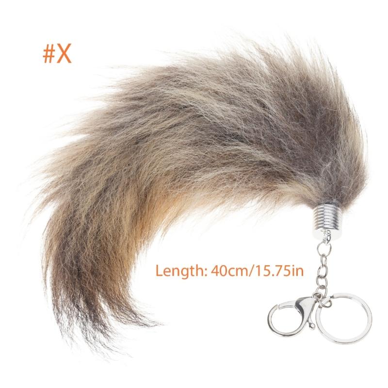 Rävhalsband Nyckelring Plyschväska Nyckelring Prydnader Bilnyckelringar Djursvans Nyckelringar Berlock Present