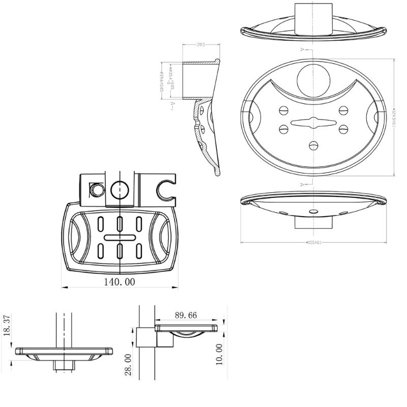 652F Adjustable Shower Rod Soap Dispenser Bathroom Accessory Small Design Easy Installs Rust Resistant Bathrooms Fixture
