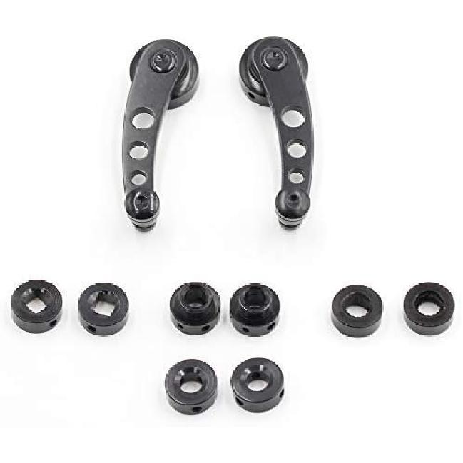 2Pcs Universal Car Window Handle Winder Riser Replacement Winder Crank Riser Window Handles Aluminum Alloy (Black)