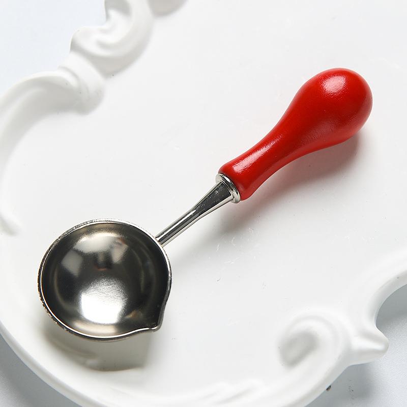 Replacements Solid Wood Handles/Heating Stamp Wax Silver Spoon For Stamp Scrapbooking Stamps Wax Seals Tools And Accessories