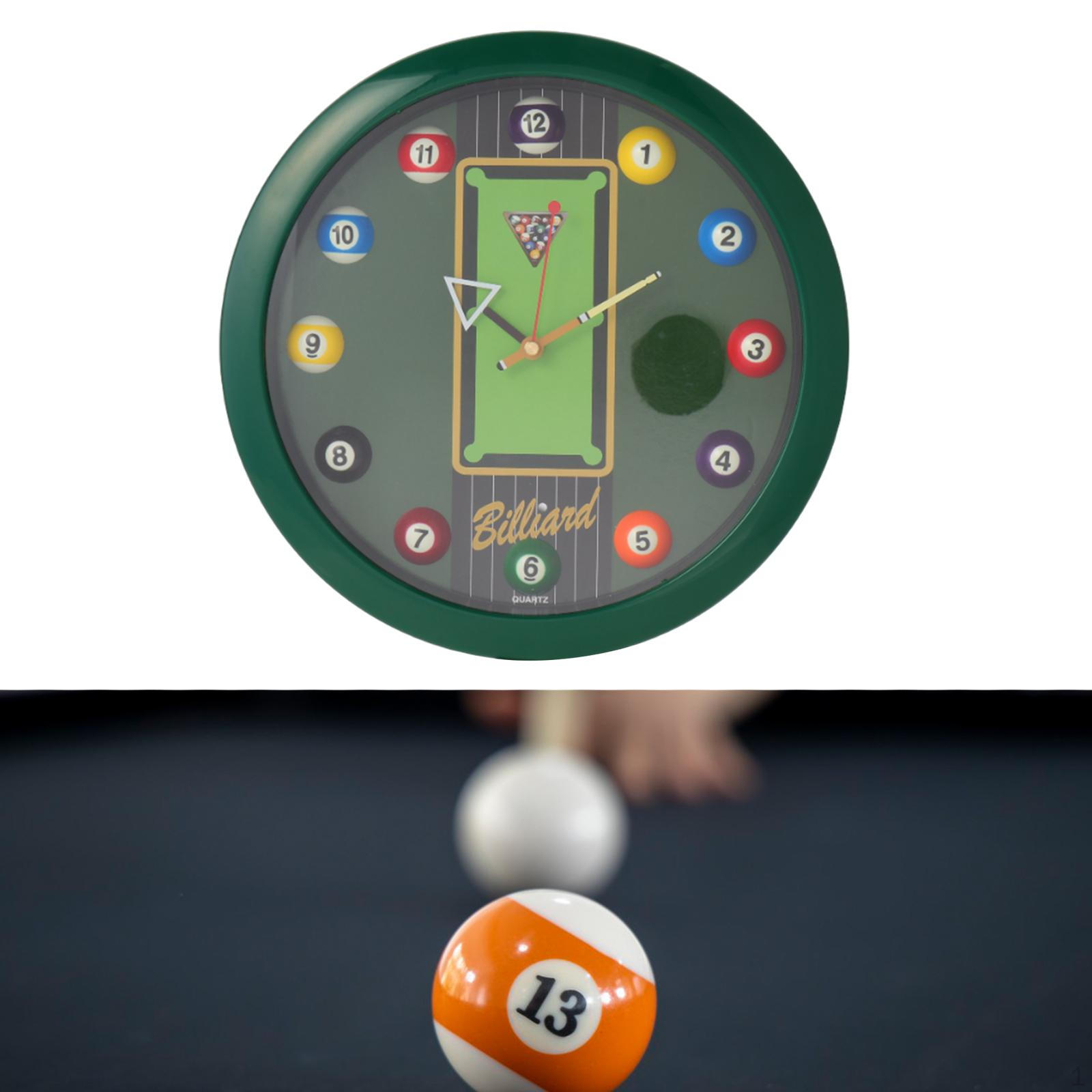 

Настенные часы с бильярдным шаром 11,6 для стола, декор для бара зелёный