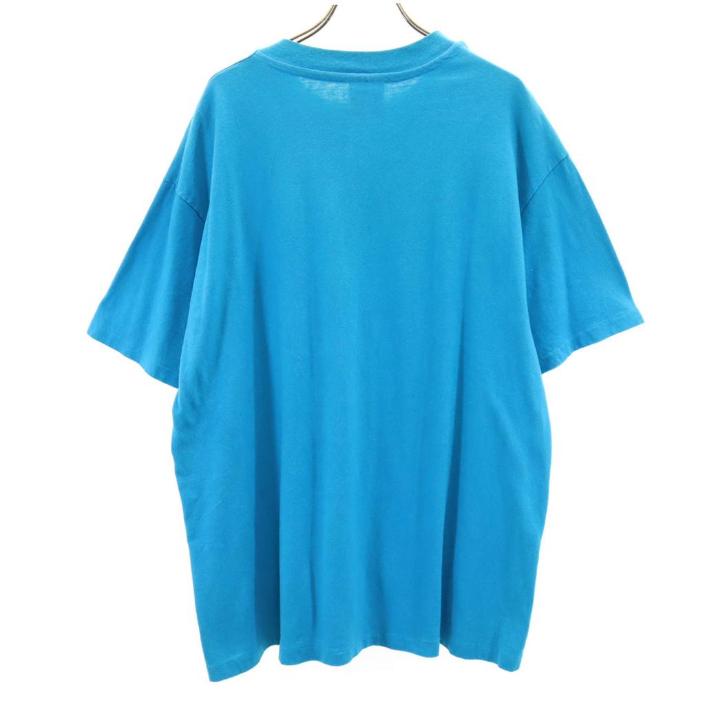 Hanes 80s 90s Made in USA Old Short sleeve T-shirt XL blue Single stitch Men's Used