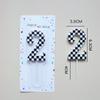 Checkerboard Number 0-9 Candle Birthday Party Decoration Black and White Checkered Card Number Candle