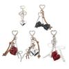 Aesthetic Keychain Charms,Heart Bows Bag Charm Pendant Sweet Heart Bows Keychains Charms Hanging Ornament for Womens