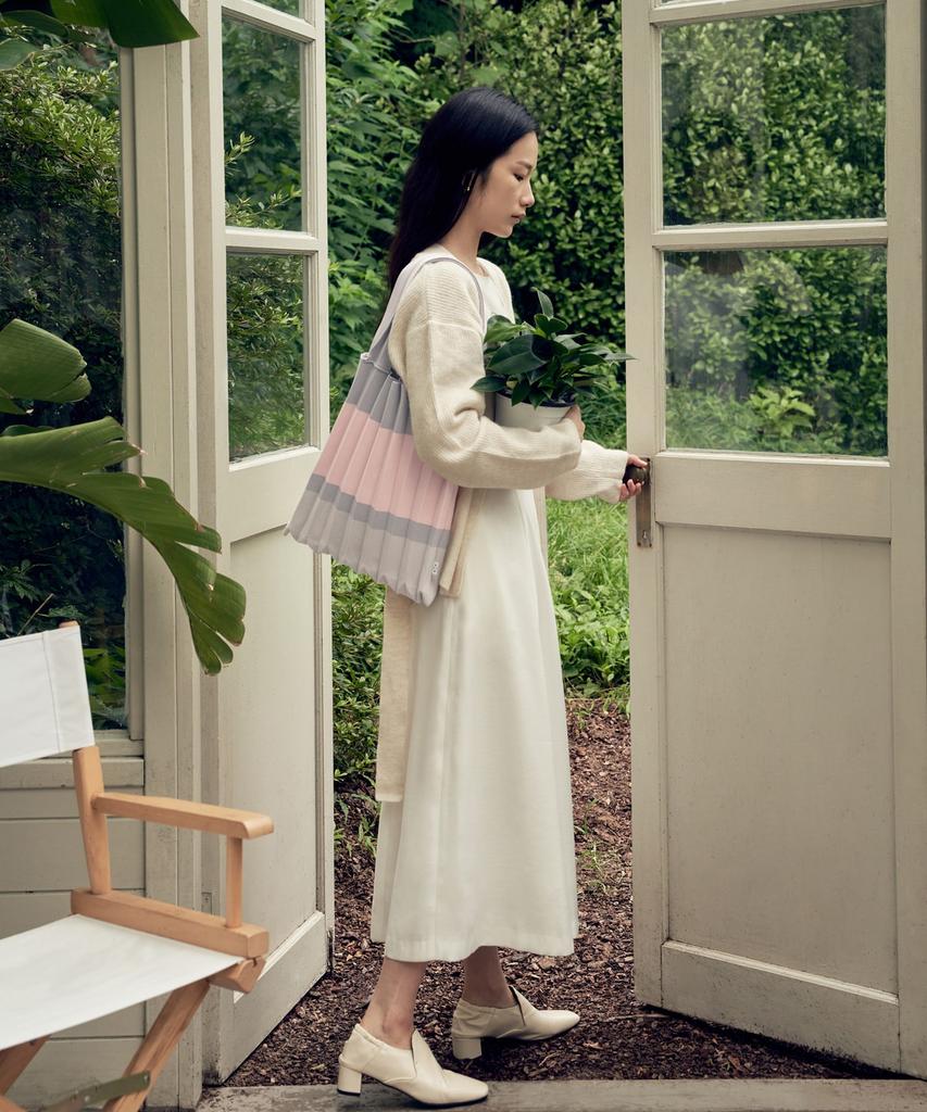 Pleatsmama Shoulder Bag Pink Gray
