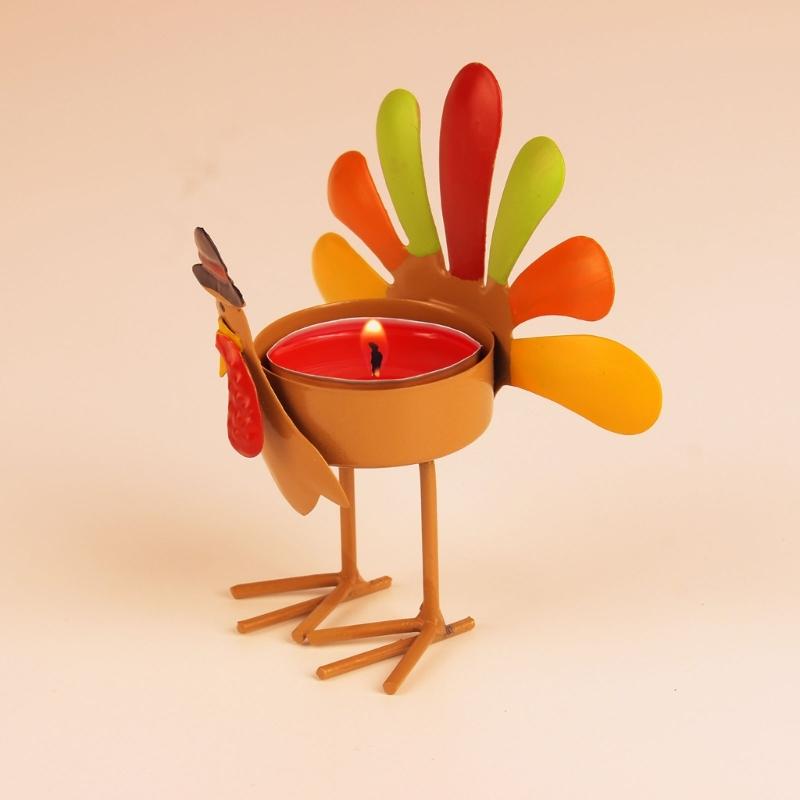 Turkey Tea Light Candle Holder Thanksgiving Centerpieces Fall Decorations Home