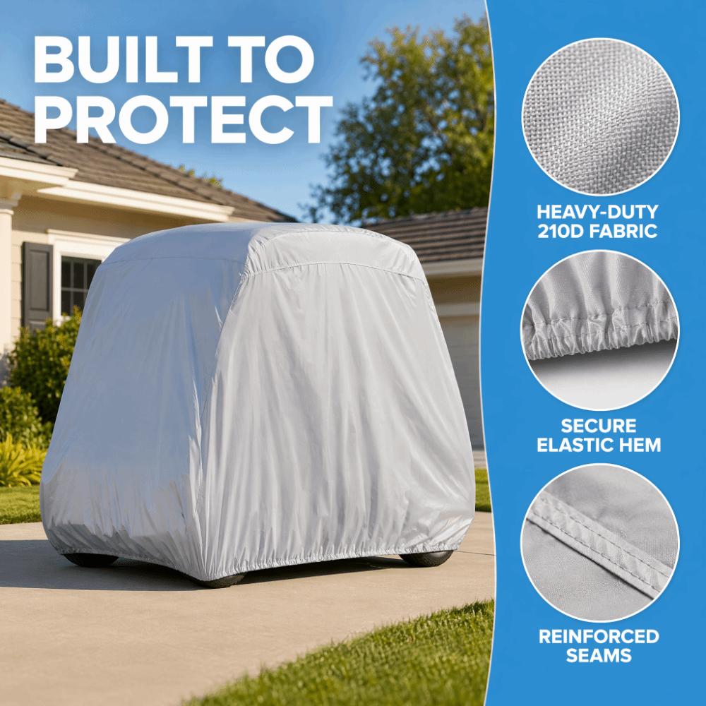 UV Resistant Golf Cart Cover Dust Proof Outdoor Vehicle Cover Sightseeing Car Cover  All-Season Use