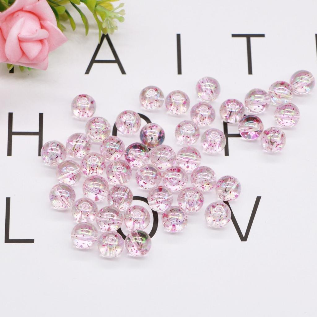 TX59 8 /10mm Acrylic Round Beads Transparent Straight Hole Spacer Beads Jewelry Making Diy Bracelet Necklace Handmade Material
