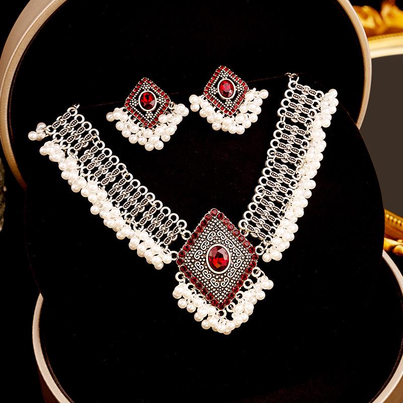 SKEDS New Arrival Bohemian Style Women Luxury Rhinestone Necklaces Earrings Trendy Lady Travel Party Jewelry Accessories Gift