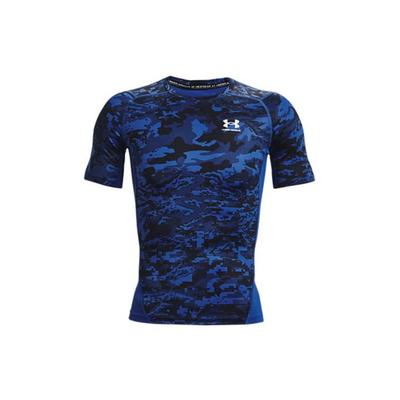 Camiseta de Treino Camuflada HeatGear® Corrida Fitness Masculina tops Azul 1361519-432