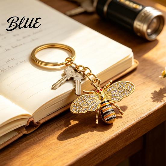 Kleines Erfolgssymbol Geschenk Strassbiene Schlüsselanhänger für Damen Bing Legierung Auto Metall Schlüsselanhänger Ring Dekorative Accessoires Handtaschen Rucksäcke