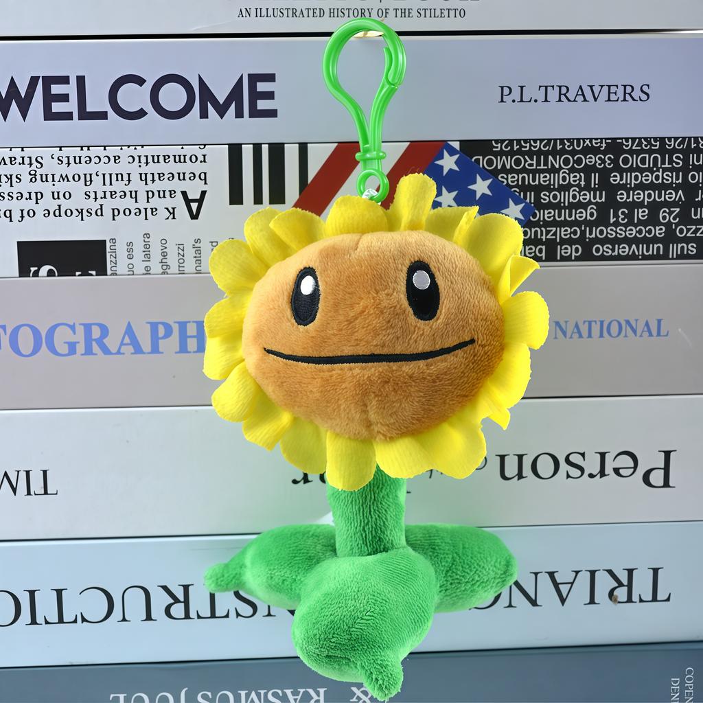 2025 New Style Plants vs Zombies Plush Pendant Cute SunFlower Peashooter Chomper Bag Keychain Decoration Stuffed Doll Kids Gift