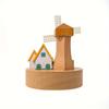 Handmade Wooden Windmill Estate Music Box, Pastoral Themed Log Material, Rotating Windmill Cuckoo Clock,  Ideal for Birthday and Holiday Gifts